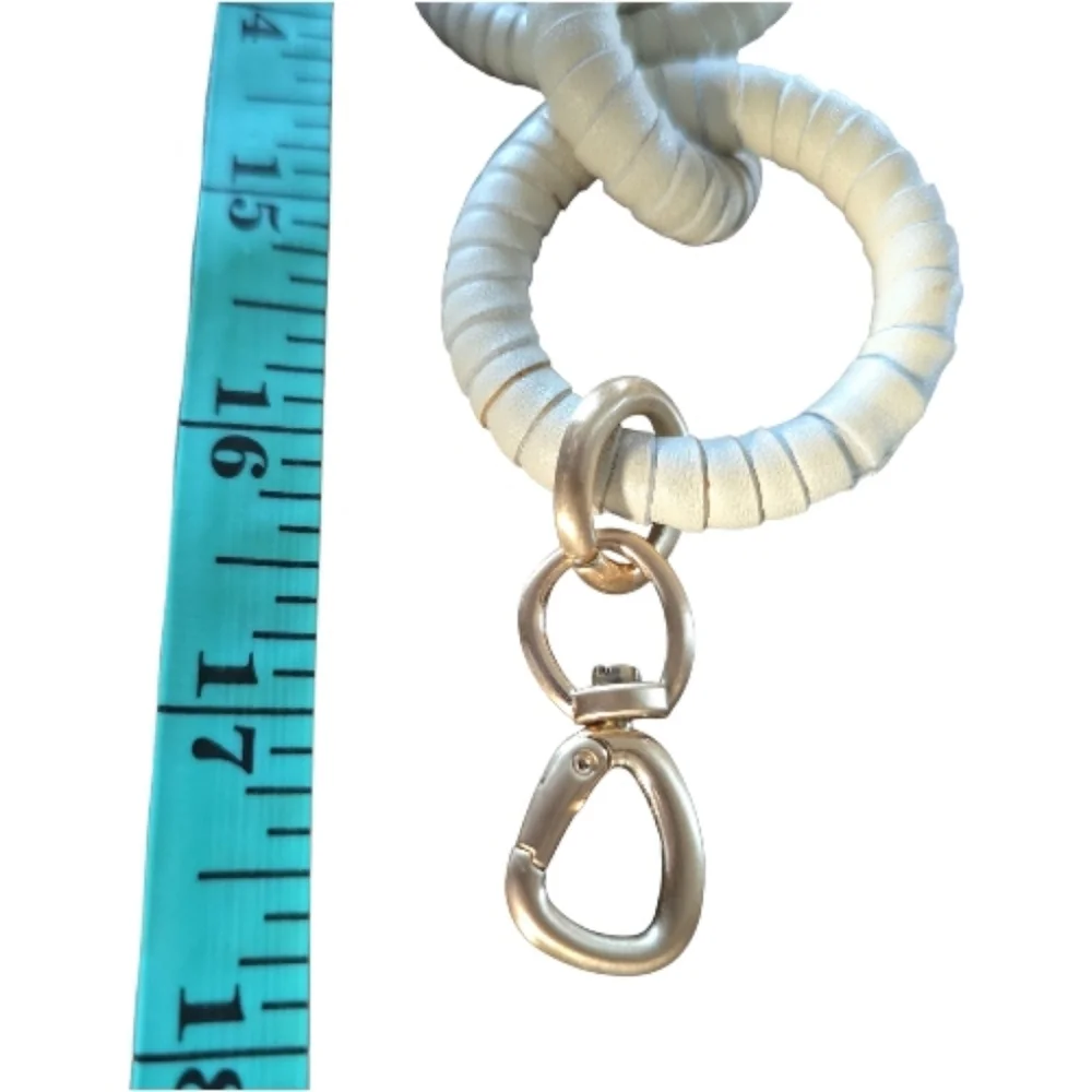 Cult Gaia Valence Oversized Choker in Winter White Leather Gold Rolo Chain - Picture 7 of 8